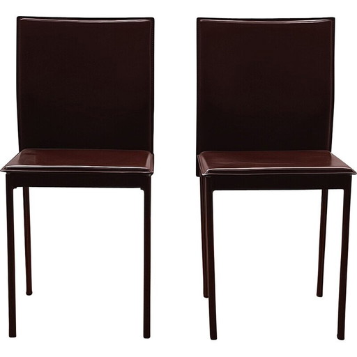 Sedia vintage in cuoio tinto spesso di Margot per Cattelan Italia