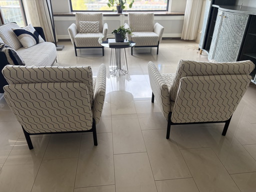 Leolux set: Minotti Tape Sofa en 4x Enna Armchair