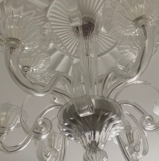 Image 1 of Large chandelier made of clear Murano glass