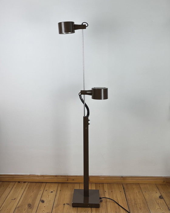 Image 1 of Vintage Floor Lamp by Ronald Homes for Conelight Twinlight 1970s Space Age Industrial design Mid Century 70s Minimalism