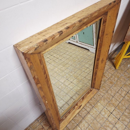 Miroir ancien / Cadre en bois incrusté