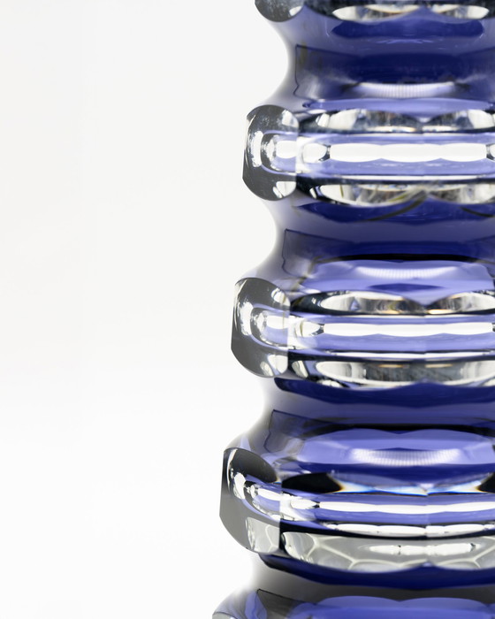 Image 1 of GDR Vintage Block Vase Duo 70s Re-Design Oldrich Lipsky Exbor à Josef Hoffmann