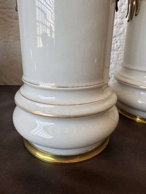 Old Parisian porcelain vases, 19th century