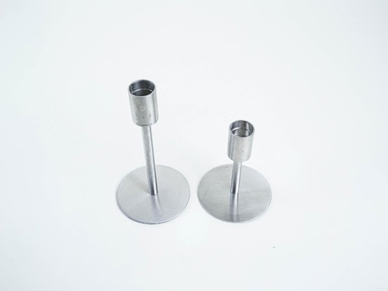 Image 1 of Set aus Metallkerzenständern, dänisches Design, 1970er Jahre, hergestellt in Dänemark