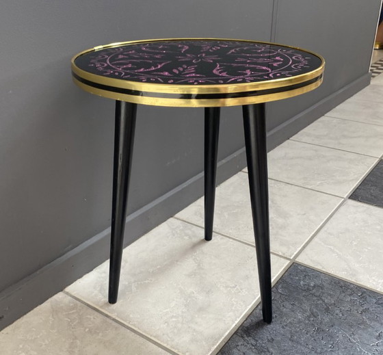 Kleine ronde glazen plantentafel uit de jaren 60 – Glass, Metal (photo 8 of 12)