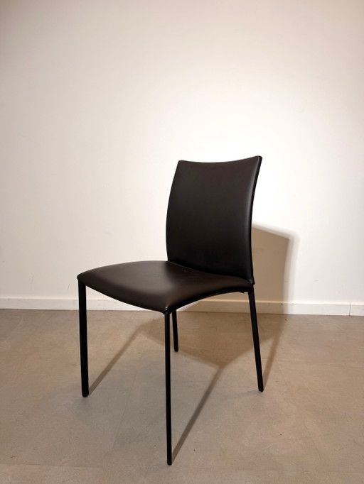 Juego de 6 sillas de comedor de cuero Draenert