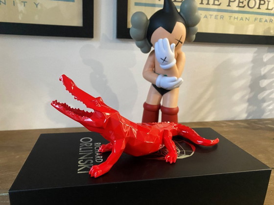 Image 1 of Crocodile CROCO Spirit Red edition by Richard Orlinski, new 2024