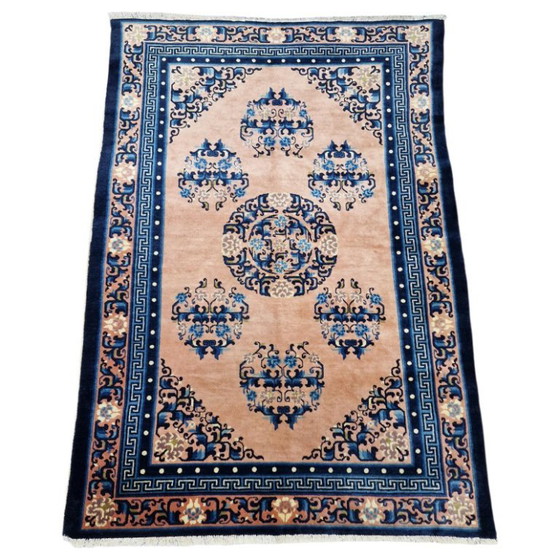 Alfombra china antigua azul – Lana anudada a mano – Diseño tradicional – 190 x 134 cm – Wool (photo 2 of 5)