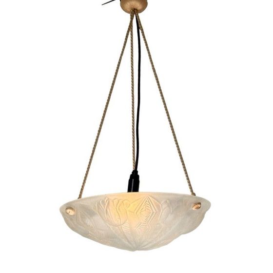 Image 1 of Art Deco - Ceiling fixture - France - In the style of Degue - Matt glass