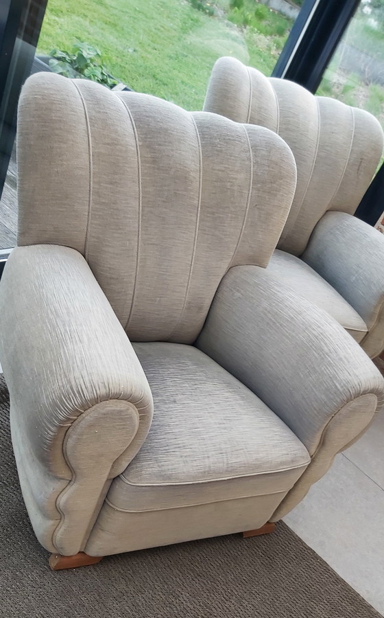 Image 1 of 2x Vintage/retro zetel - fauteuil jaren 50