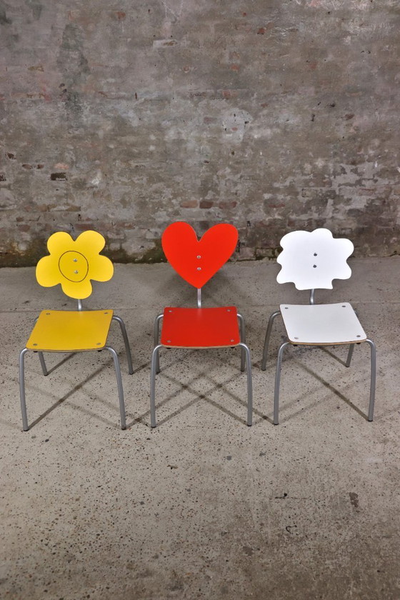 Image 1 of Agatha Ruiz de la Prada – “Agatha Infantil” Children’s Table and Chairs – Set of 4 – Amat-3 – Spain – 1990s