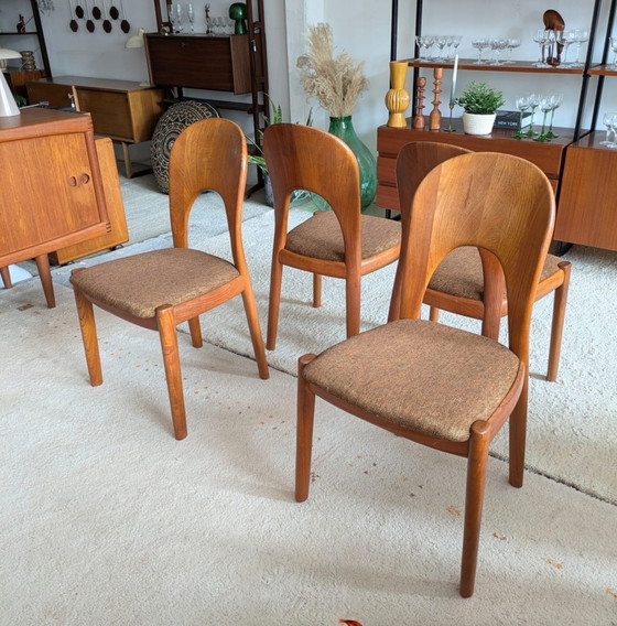 Image 1 of Vintage set of 4 Danish dining chairs, Niels Koefoed