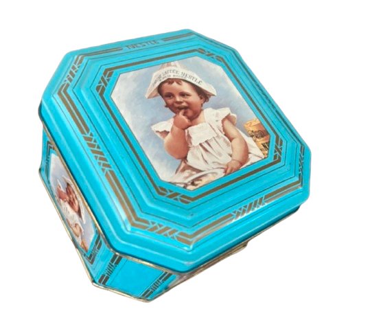 5-Piece Set European Vintage Collectible Tins – Nostalgia & Art Nouveau – Overig, Decorative Objects, Metal (photo 3 of 11)