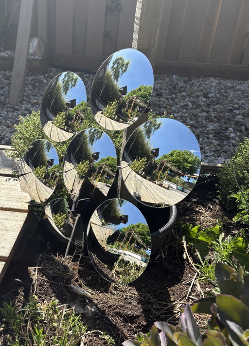 Vintage design spherical glass mirror round flower shape Bubble Mirror