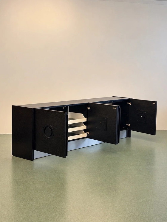 Black Brutalist Sideboard, 1970’s, Wood, Metal (photo 2 of 8)