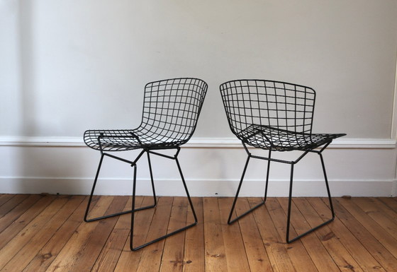 Pair of vintage Wire Bertoia chairs – Knoll, Dining chairs, Metal (photo 4 of 8)