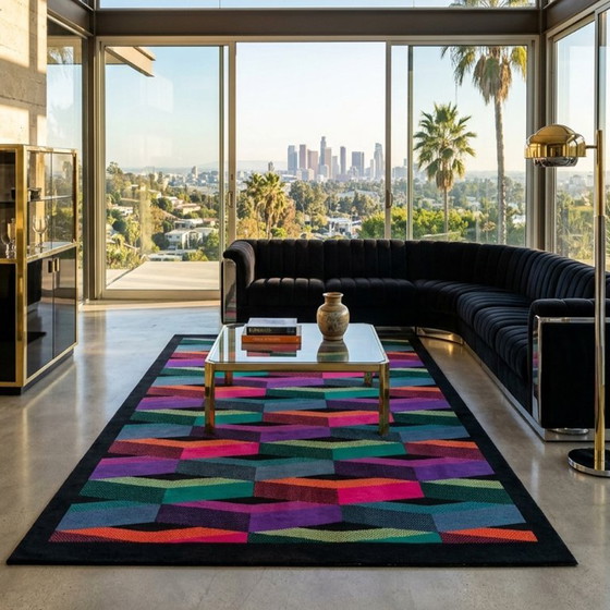 Superbe Tapis de Laine Postmoderne Italien des Années 80 par Missoni pour T&J Vestor. – Wool (photo 4 of 14)