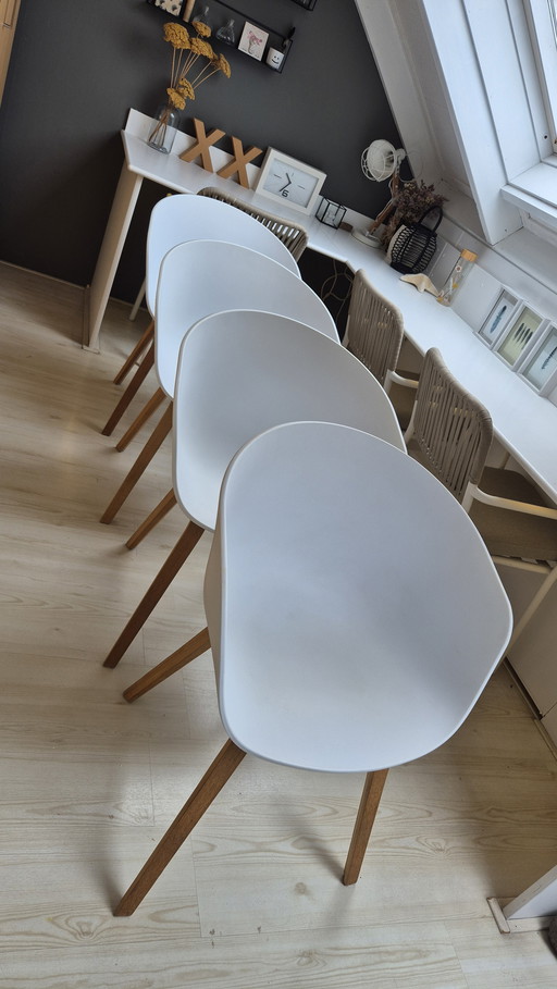 4 white HAY About a Chair AAC 22 chairs (pick-up only).