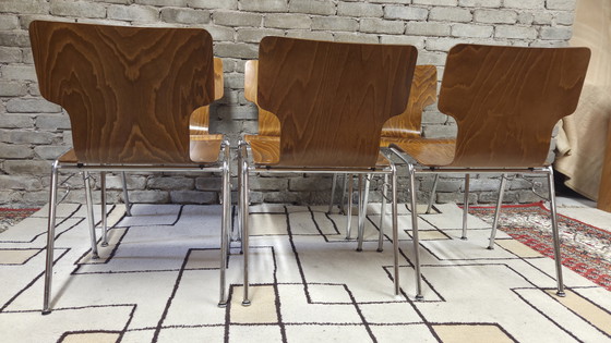 Image 1 of 6 vintage Scandinavische designstoelen uit de jaren 70