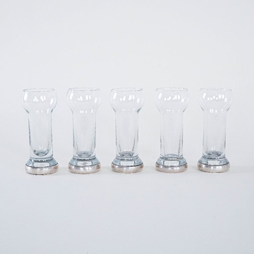 Set aus fünf Gläsern, italienisches Design, 1970er Jahre, hergestellt in Italien