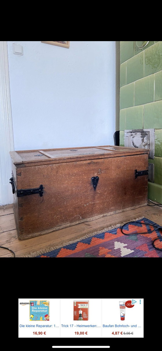 Baule in Rovere Massiccio con Bellissimi Dettagli in Metallo – Armadi contenitori, Wood (photo 2 of 5)