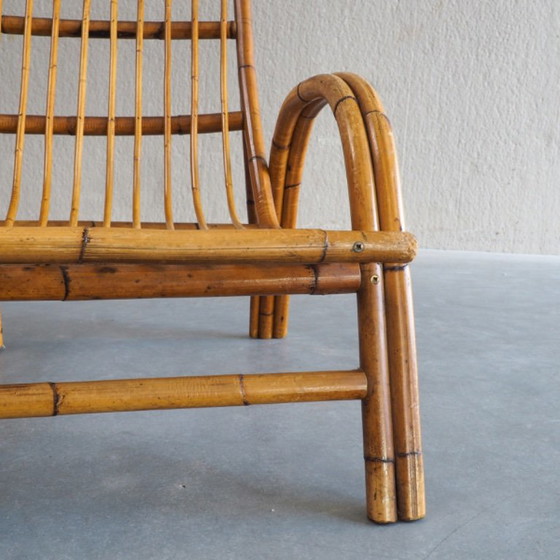 Mid-Century Rattan & Bamboo Two-Seater Lounge Sofa – 2 seaters (photo 15 of 18)