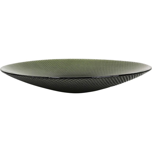 Plat en verre vintage par T. Jorgenson pour Helmegaard Glasvaerk, Danemark 1980