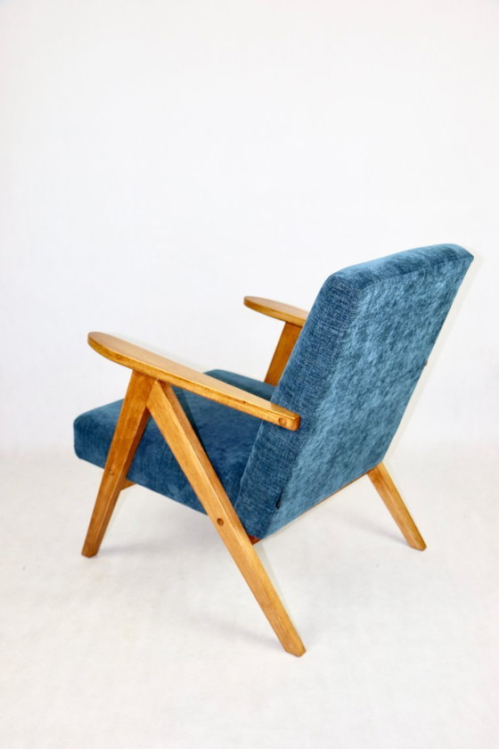 Image 1 of Sedia vintage blu navy Model B-310, anni '70