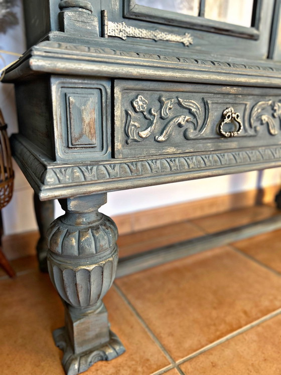 Image 1 of 🌿 Vetrina antica patinata – stile neorinascimentale / casa ricca di carattere