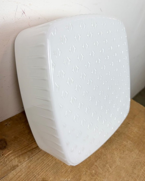 Image 1 of Vintage wand- of plafondlamp met melkglas, jaren 70