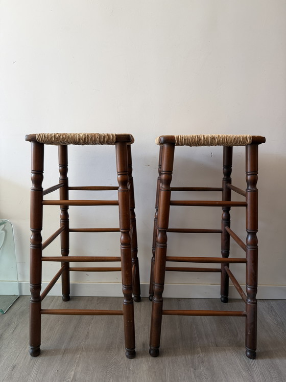 Tabourets de bar style années 50 – Wood, Wicker (photo 8 of 8)