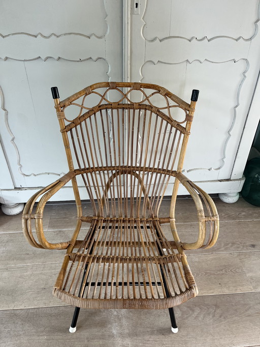 Rotan jaren 60 fauteuil stoel 