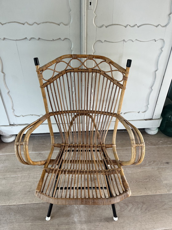 Image 1 of Rotan jaren 60 fauteuil stoel 