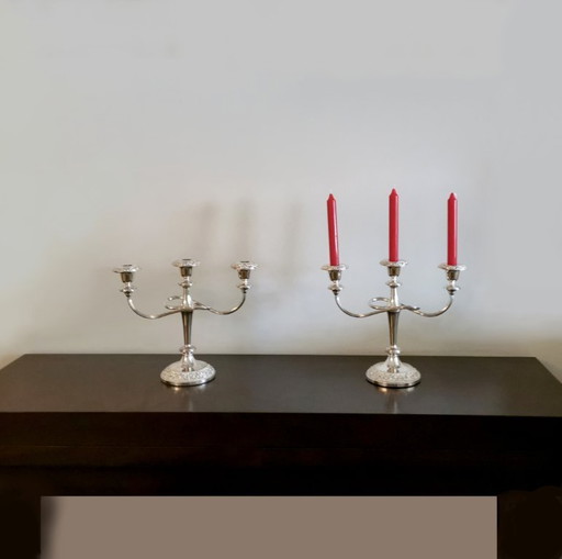 CHANDELIERS ANGLAIS ARGENTÉS