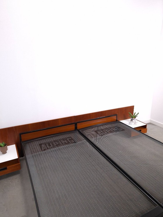 Double bed Japanese Series Cees Braakman for Pastoe and Auping with nightstands – Metal (photo 6 of 20)