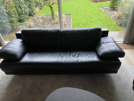 Image 1 of 2X Rolf Benz Sofa, Schwarzes Leder.