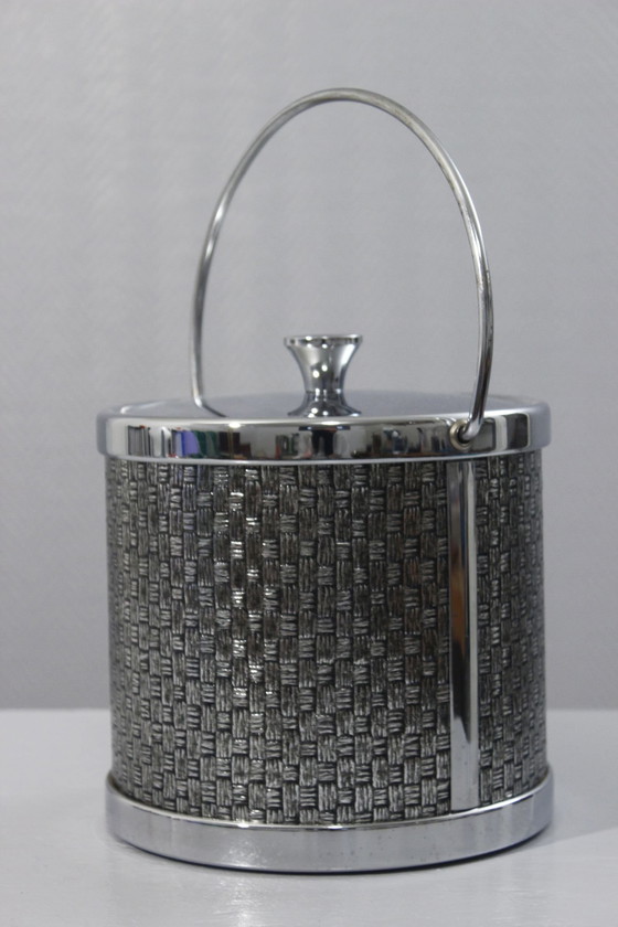 Image 1 of Vintage verchroomd metalen ijsemmer design stijl Mauro Manetti, Japan 1970