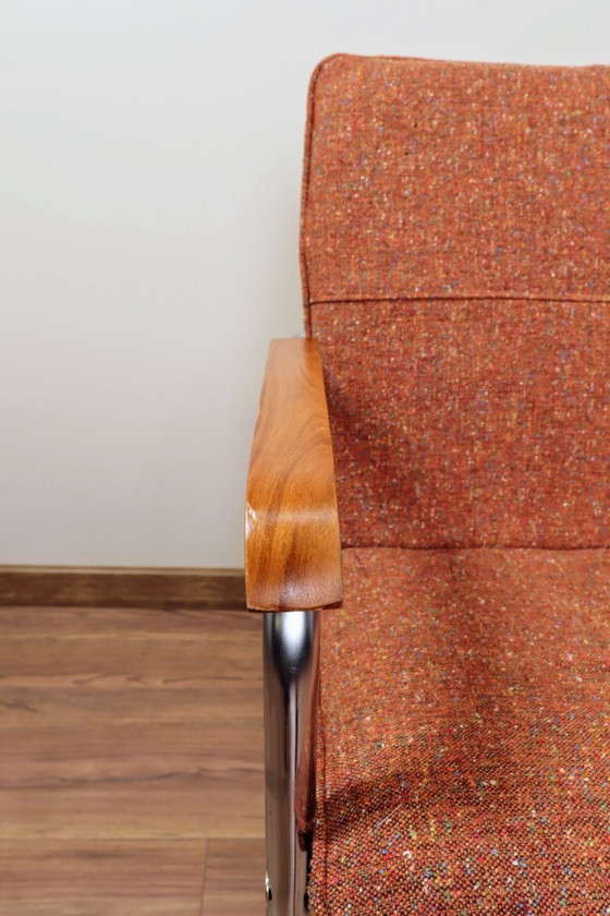 Image 1 of Vintage desk chair office burn orange Bauhaus design 