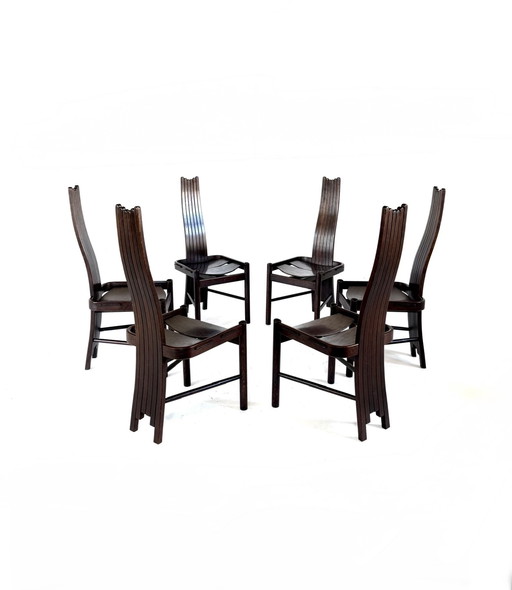 Set of 6 vintage Allmilmö dining chairs, 1980s