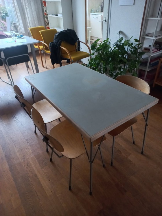 Image 1 of Table de salle à manger et 3 chaises Gispen/Rietveld