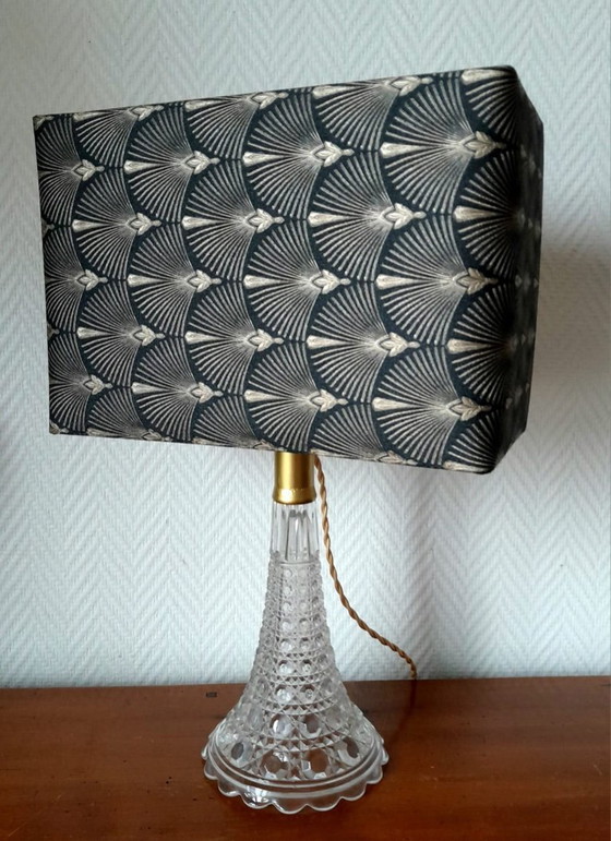 Image 1 of Art Deco lamp with custom-made rectangular lampshade