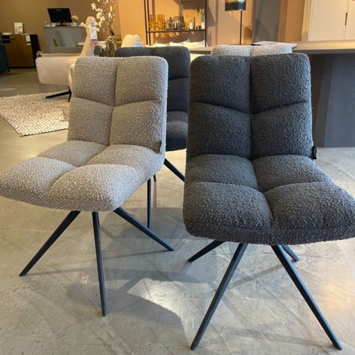 4 chaises de salle à manger Vinny - BOOOD (2 anthracite + 2 sable)