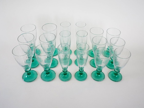 Image 1 of Set di bicchieri da vino e champagne, anni '70, made in Italy