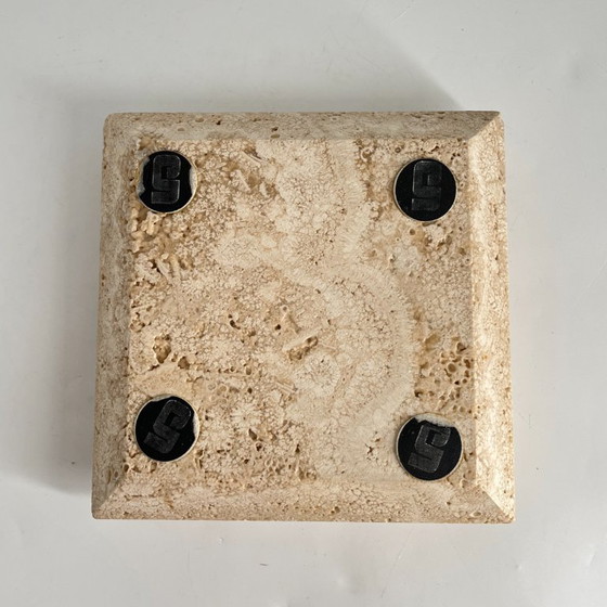 Image 1 of Cerri Nestore Travertine Ashtray / Paper Pocket – Italy, 1970s