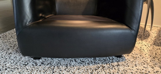 Image 1 of 2x Gerard Van Den Berg Sedeo Chaise en cuir noir Fauteuil design