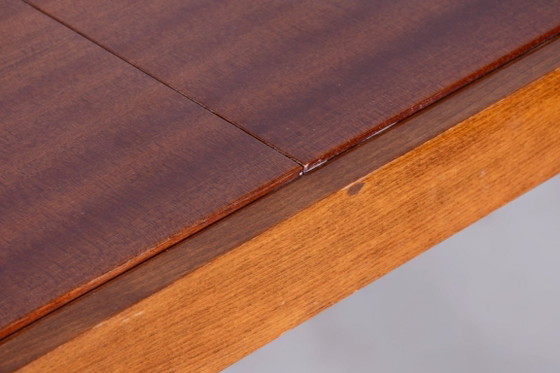 Original 20. Century Folding Table, Beech, Mahogany Veneer, Czech, 1960s – Dining tables, Wood (photo 12 of 15)