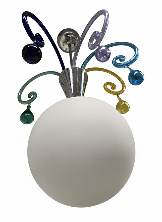 Image 1 of Lampadario Vintage Design Anni '90 - Vetro Soffiato Veelkleurige stijl Murano