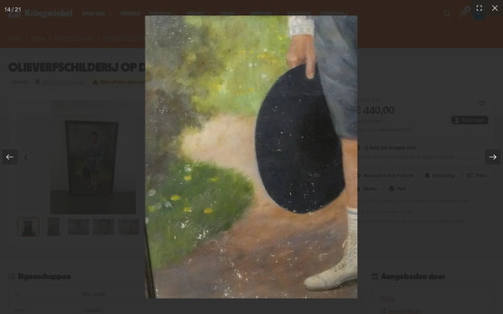 Peinture à l'huile d'un garçon en costume bleu, Peintures et dessins, Toile, Bois, Klassiek (photo 6 sur 15)