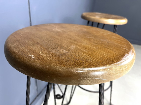 Image 1 of Vintage French Wrought Iron Bar Stools, 1960s - Set of 4