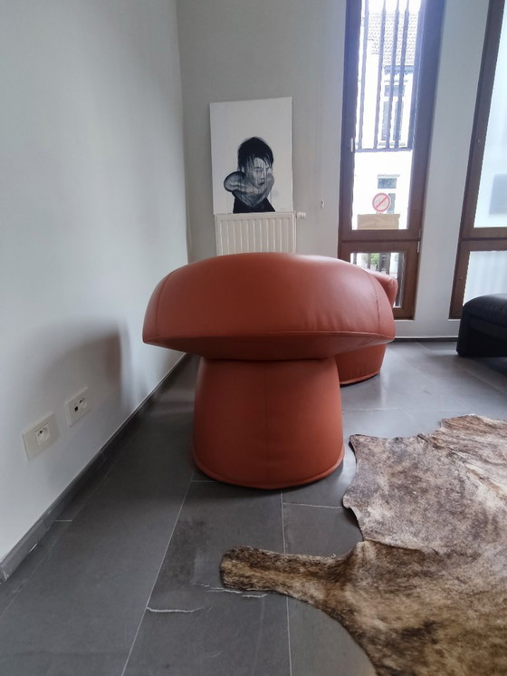 Image 1 of Armstoel Ruff Moroso in leder en in nieuwstaat